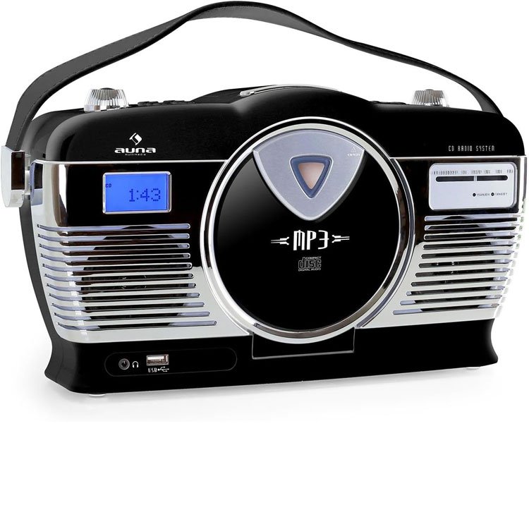 Auna RCD-70 retro radio Negra