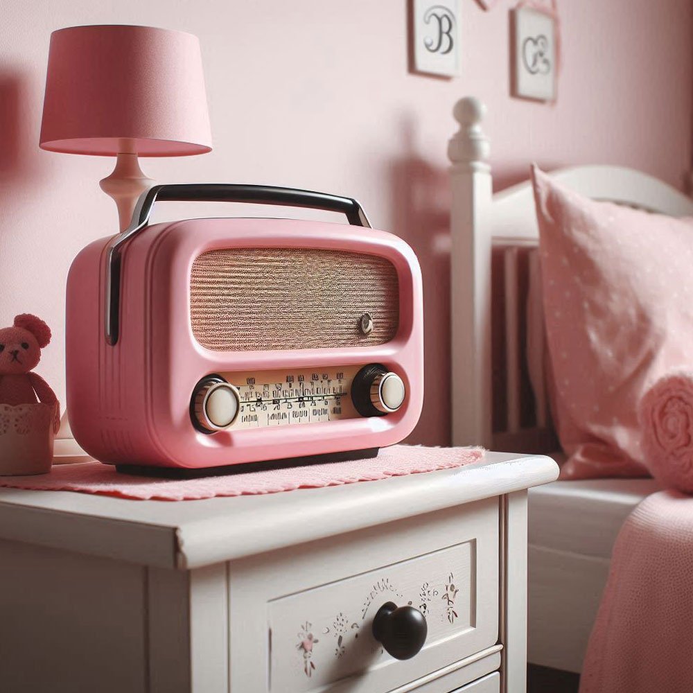 Radio retro rosa vintage