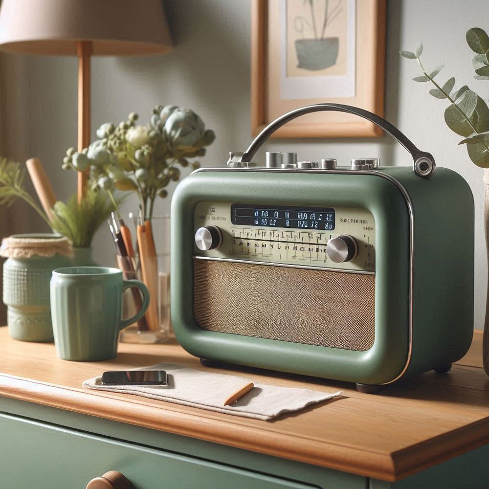 radio vintage verde