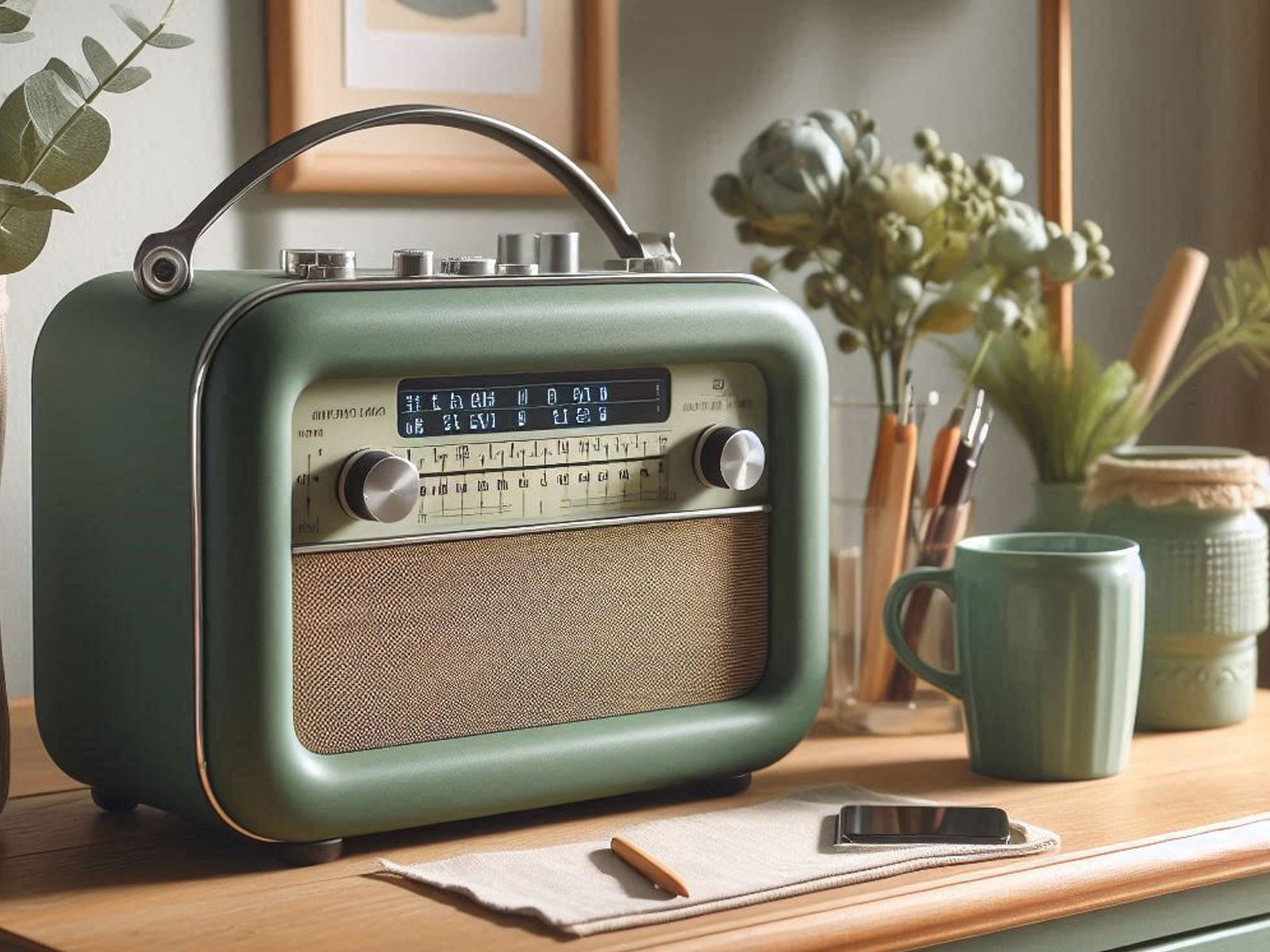 radio vintage verde